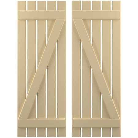 Americraft 5-Board (2 Batten) Wood Spaced Board-n-Batten Shutters W/ Z-Bar, ARW102SB519X83NTH